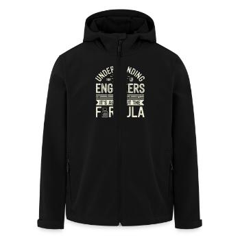 Understanding Engineers All About The Formula - Recycelte Männer Softshell-Jacke von Stanley/Stella - Schwarz - Vorne - AI Model Male 185 light (185cm)