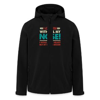 Je t’aime avec tout mon nez plus humoristique - Veste softshell homme en polyester recyclé Stanley/Stella - noir - Devant - AI Model Male 185 light (185cm)
