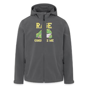 Anger Consumes Me Frog Humor Cartoon - Men’s Recycled Softshell Jacket by Stanley/Stella - anthracite - Front - AI Model Male 185 light (185cm)