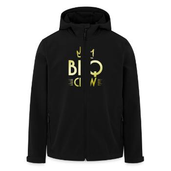 Bbq Crew - Men’s Recycled Softshell Jacket by Stanley/Stella - black - Front - AI Model Male 185 light (185cm)