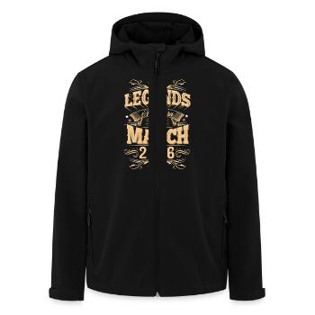 Légende de l’anniversaire de mars 2026 - Veste softshell homme en polyester recyclé Stanley/Stella - noir - Devant - AI Model Male 185 light (185cm)