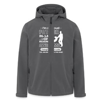 Proud Father In law Of Awesome Daughter In law - Men’s Recycled Softshell Jacket by Stanley/Stella - anthracite - Front - AI Model Male 185 light (185cm)