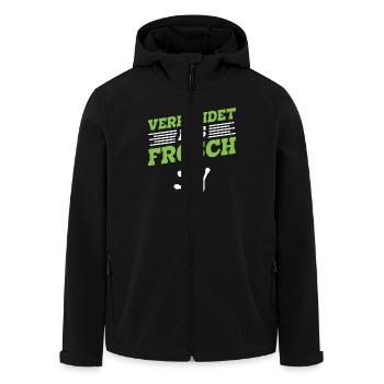 Faschingsparty VERKLEIDET ALS FROSCH Lustiges - Recycelte Männer Softshell-Jacke von Stanley/Stella - Schwarz - Vorne - AI Model Male 185 light (185cm)
