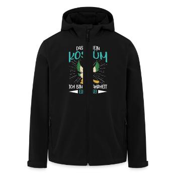 Faschingskostüm DAS IST MEIN MENSCHEN KOSTÜM - Recycelte Männer Softshell-Jacke von Stanley/Stella - Schwarz - Vorne - AI Model Male 185 light (185cm)