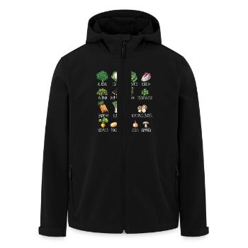 Januar Saisonale Obst- und Gemüsecollage - Recycelte Männer Softshell-Jacke von Stanley/Stella - Schwarz - Vorne - AI Model Male 185 light (185cm)