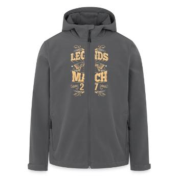 March 2017 Birthday Legend - Men’s Recycled Softshell Jacket by Stanley/Stella - anthracite - Front - AI Model Male 185 light (185cm)