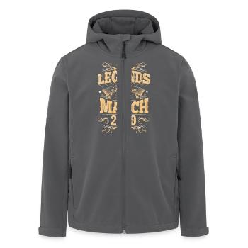 March 2019 Birthday Legend - Men’s Recycled Softshell Jacket by Stanley/Stella - anthracite - Front - AI Model Male 185 light (185cm)