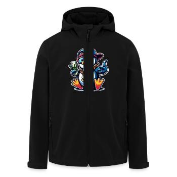 Pinguin Dollar Kette Money - Recycelte Männer Softshell-Jacke von Stanley/Stella - Schwarz - Vorne - AI Model Male 185 light (185cm)
