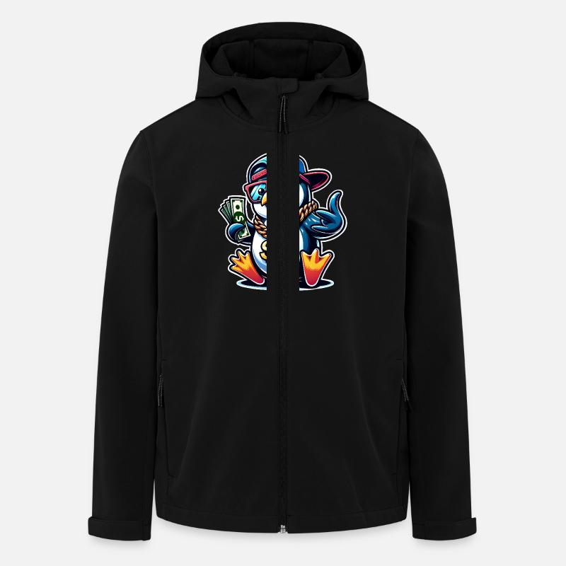 Penguin Dollar Chain Money - Men’s Recycled Softshell Jacket by Stanley/Stella - black