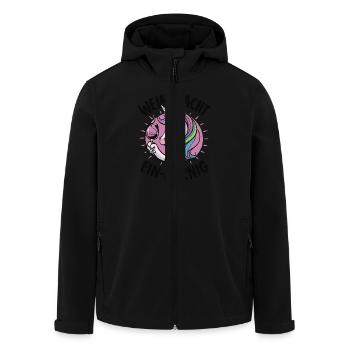 Einhorn und Wein - Recycelte Männer Softshell-Jacke von Stanley/Stella - Schwarz - Vorne - AI Model Male 185 light (185cm)