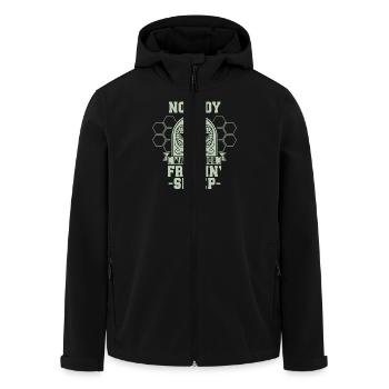 Nobody Wants Your Frickin' Sheep - Humorous - Men’s Recycled Softshell Jacket by Stanley/Stella - black - Front - AI Model Male 185 light (185cm)