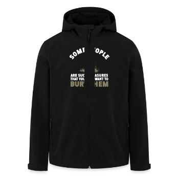 Einige Menschen Sind Solche Schätze, Dass Man Sie - Recycelte Männer Softshell-Jacke von Stanley/Stella - Schwarz - Vorne - AI Model Male 185 light (185cm)