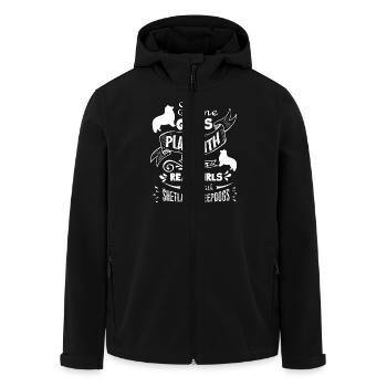 Real Girls Play With Shetland Sheepdog - Men’s Recycled Softshell Jacket by Stanley/Stella - black - Front - AI Model Male 185 light (185cm)