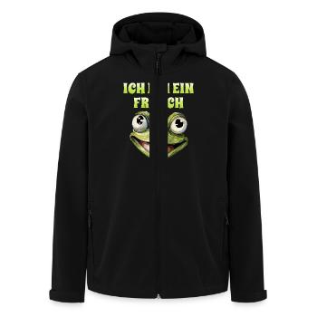 Froschkostüm ICH BIN EIN FROSCH Karneval - Recycelte Männer Softshell-Jacke von Stanley/Stella - Schwarz - Vorne - AI Model Male 185 light (185cm)