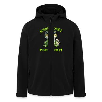 Karneval Frosch KÜSSEN ERLAUBT BIN VERZAUBERT - Recycelte Männer Softshell-Jacke von Stanley/Stella - Schwarz - Vorne - AI Model Male 185 light (185cm)