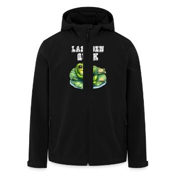 Froschkostüm LASS DEN QUACK Lustiges Karneval - Recycelte Männer Softshell-Jacke von Stanley/Stella - Schwarz - Vorne - AI Model Male 185 light (185cm)
