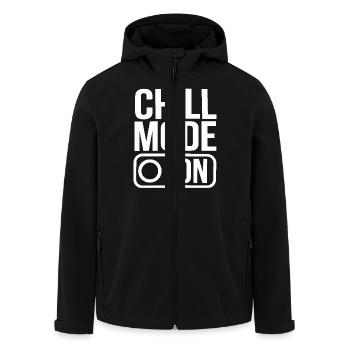 Chill Mode On für eine Faulenzer - Recycelte Männer Softshell-Jacke von Stanley/Stella - Schwarz - Vorne - AI Model Male 185 light (185cm)