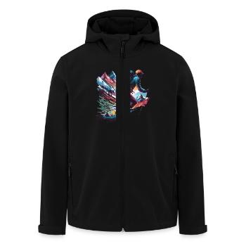 Hiking Adventure Wild Nature für einen Wanderer - Recycelte Männer Softshell-Jacke von Stanley/Stella - Schwarz - Vorne - AI Model Male 185 light (185cm)