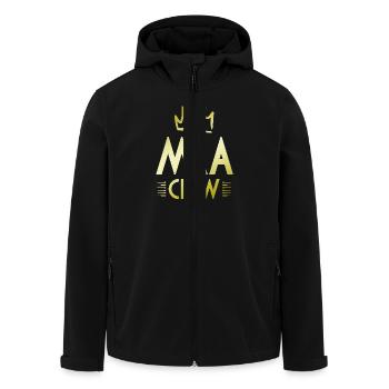 Mma Crew - Men’s Recycled Softshell Jacket by Stanley/Stella - black - Front - AI Model Male 185 light (185cm)
