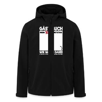 30. Geburtstag Gästebuch 30 Jahre Damen Herren - Recycelte Männer Softshell-Jacke von Stanley/Stella - Schwarz - Vorne - AI Model Male 185 light (185cm)