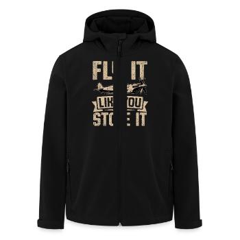 Fly it like you stole it - Men’s Recycled Softshell Jacket by Stanley/Stella - black - Front - AI Model Male 185 light (185cm)