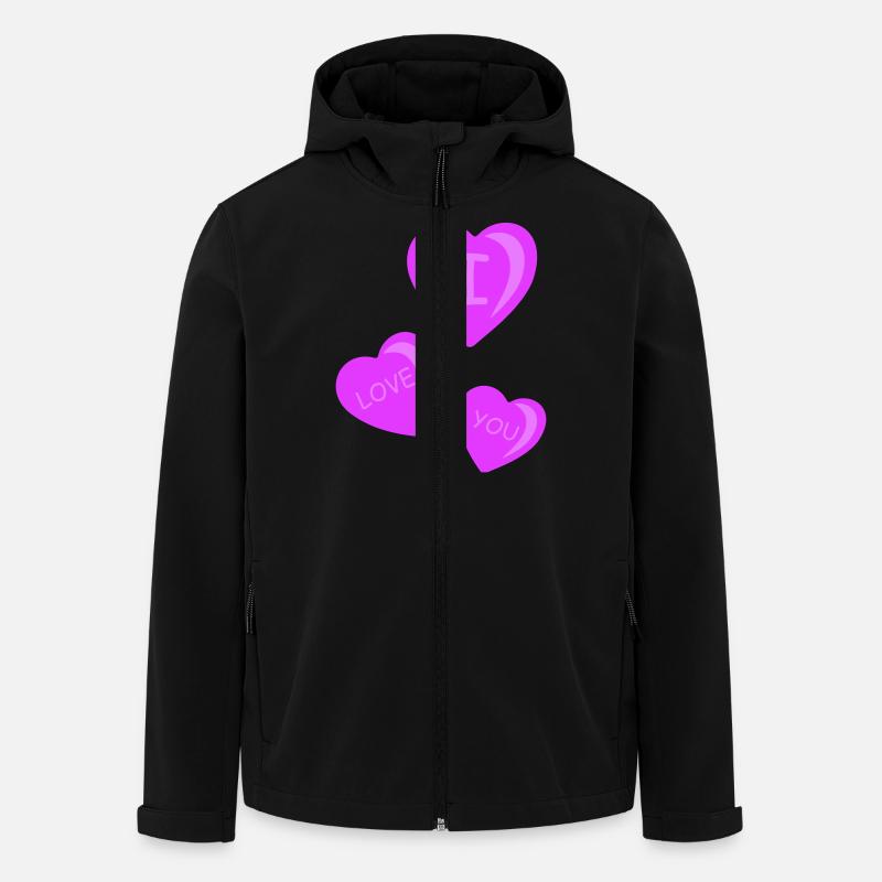 hearts i love you - Men’s Recycled Softshell Jacket by Stanley/Stella - black