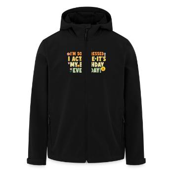 Je suis tellement déprimée, je fais comme si c’était tous les jours - Veste softshell homme en polyester recyclé Stanley/Stella - noir - Devant - AI Model Male 185 light (185cm)