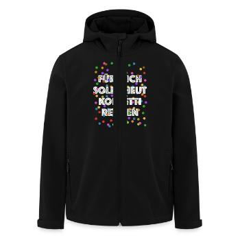 Für mich soll's heut Konfetti regnen - Verkleidung - Recycelte Männer Softshell-Jacke von Stanley/Stella - Schwarz - Vorne - AI Model Male 185 light (185cm)