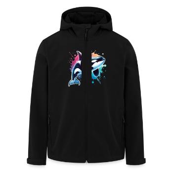Orque Épaulard - Veste softshell homme en polyester recyclé Stanley/Stella - noir - Devant - AI Model Male 185 light (185cm)