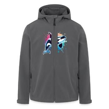 Orca Killer Whale - Men’s Recycled Softshell Jacket by Stanley/Stella - anthracite - Front - AI Model Male 185 light (185cm)