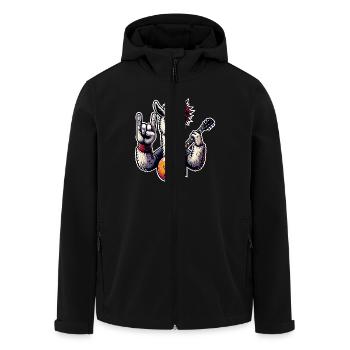 Alpaca Rock and Roll Guitarist - Men’s Recycled Softshell Jacket by Stanley/Stella - black - Front - AI Model Male 185 light (185cm)