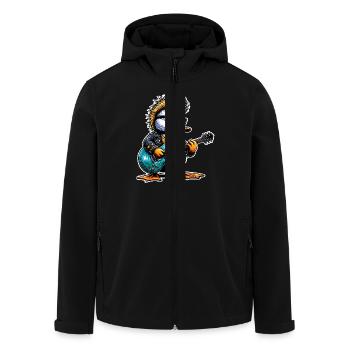 Ente Rock and Roll Gitarrist - Recycelte Männer Softshell-Jacke von Stanley/Stella - Schwarz - Vorne - AI Model Male 185 light (185cm)