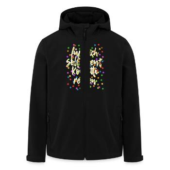 Für mich soll's heut Konfetti regnen - Verkleidung - Recycelte Männer Softshell-Jacke von Stanley/Stella - Schwarz - Vorne - AI Model Male 185 light (185cm)