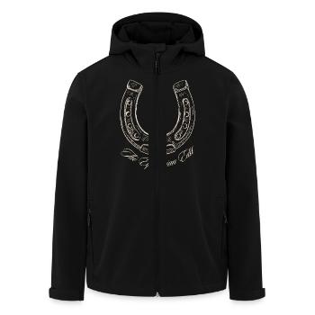Fer à cheval L’Équitation Modifier - Veste softshell homme en polyester recyclé Stanley/Stella - noir - Devant - AI Model Male 185 light (185cm)