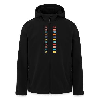 Motivierende Worte Typografie Design Motivational - Recycelte Männer Softshell-Jacke von Stanley/Stella - Schwarz - Vorne - AI Model Male 185 light (185cm)