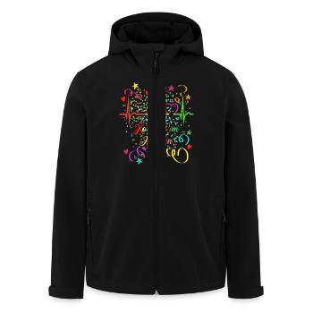 Konfetti im Herzen - Karneval - Verkleidung - Recycelte Männer Softshell-Jacke von Stanley/Stella - Schwarz - Vorne - AI Model Male 185 light (185cm)
