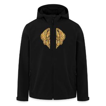 Saint Bernard Geometric - Men’s Recycled Softshell Jacket by Stanley/Stella - black - Front - AI Model Male 185 light (185cm)
