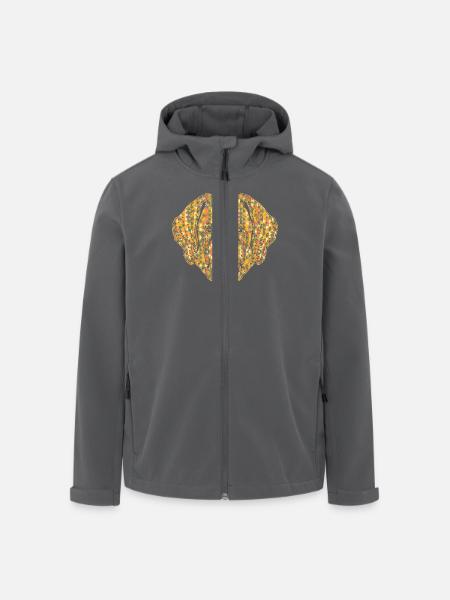 Saint Bernard Geometric - Men’s Recycled Softshell Jacket by Stanley/Stella - black