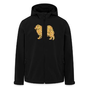 Samoyed Geometric - Men’s Recycled Softshell Jacket by Stanley/Stella - black - Front - AI Model Male 185 light (185cm)