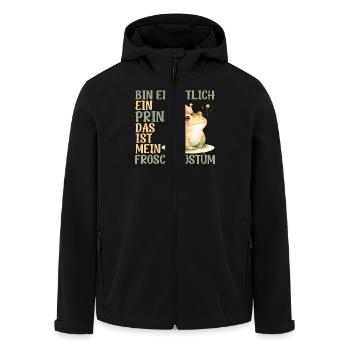 Karneval Frösche BIN EIGENTLICH EIN PRINZ FROSCH - Recycelte Männer Softshell-Jacke von Stanley/Stella - Schwarz - Vorne - AI Model Male 185 light (185cm)
