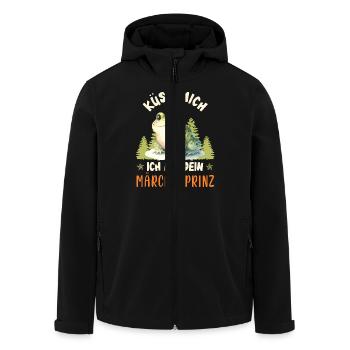 Karneval Kostüm KÜSS MICH BIN DEIN MÄRCHENPRINZ - Recycelte Männer Softshell-Jacke von Stanley/Stella - Schwarz - Vorne - AI Model Male 185 light (185cm)