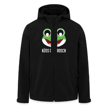 Froschkostüm KÜSS DEN FROSCH Lustiges Faschings - Recycelte Männer Softshell-Jacke von Stanley/Stella - Schwarz - Vorne - AI Model Male 185 light (185cm)