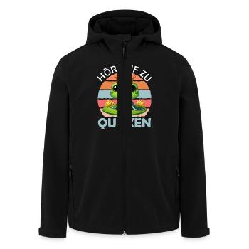 Faschings Kostüm HÖR AUF ZU QUAKEN Karneval - Recycelte Männer Softshell-Jacke von Stanley/Stella - Schwarz - Vorne - AI Model Male 185 light (185cm)
