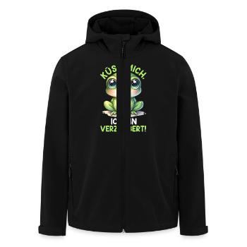Froschkostüm KÜSS MICH ICH BIN VERZAUBERT - Recycelte Männer Softshell-Jacke von Stanley/Stella - Schwarz - Vorne - AI Model Male 185 light (185cm)