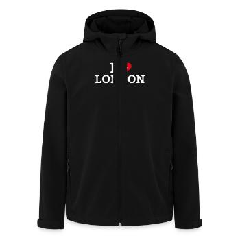 J’aime Londres Amoureux du drapeau turc Paris France Jeu de mots - Veste softshell homme en polyester recyclé Stanley/Stella - noir - Devant - AI Model Male 185 light (185cm)