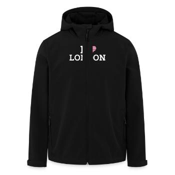 J’aime Londres États-Unis Drapeau Cool Paris France Lover Jeu de mots - Veste softshell homme en polyester recyclé Stanley/Stella - noir - Devant - AI Model Male 185 light (185cm)