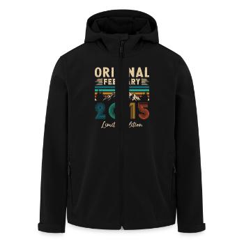 Birthday Gift Born In January 2015 - Men’s Recycled Softshell Jacket by Stanley/Stella - black - Front - AI Model Male 185 light (185cm)