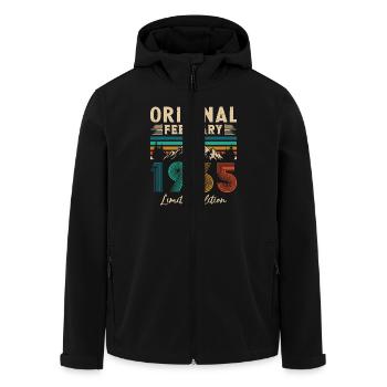 Février 1965 Vintage Anniversaire 1965 Cadeau - Veste softshell homme en polyester recyclé Stanley/Stella - noir - Devant - AI Model Male 185 light (185cm)