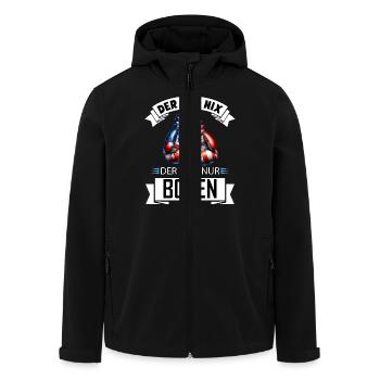 Der tut nix der will nur Boxen lustiges Geschenk - Recycelte Männer Softshell-Jacke von Stanley/Stella - Schwarz - Vorne - AI Model Male 185 light (185cm)
