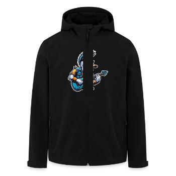 Ente Rock and Roll Gitarrist - Recycelte Männer Softshell-Jacke von Stanley/Stella - Schwarz - Vorne - AI Model Male 185 light (185cm)